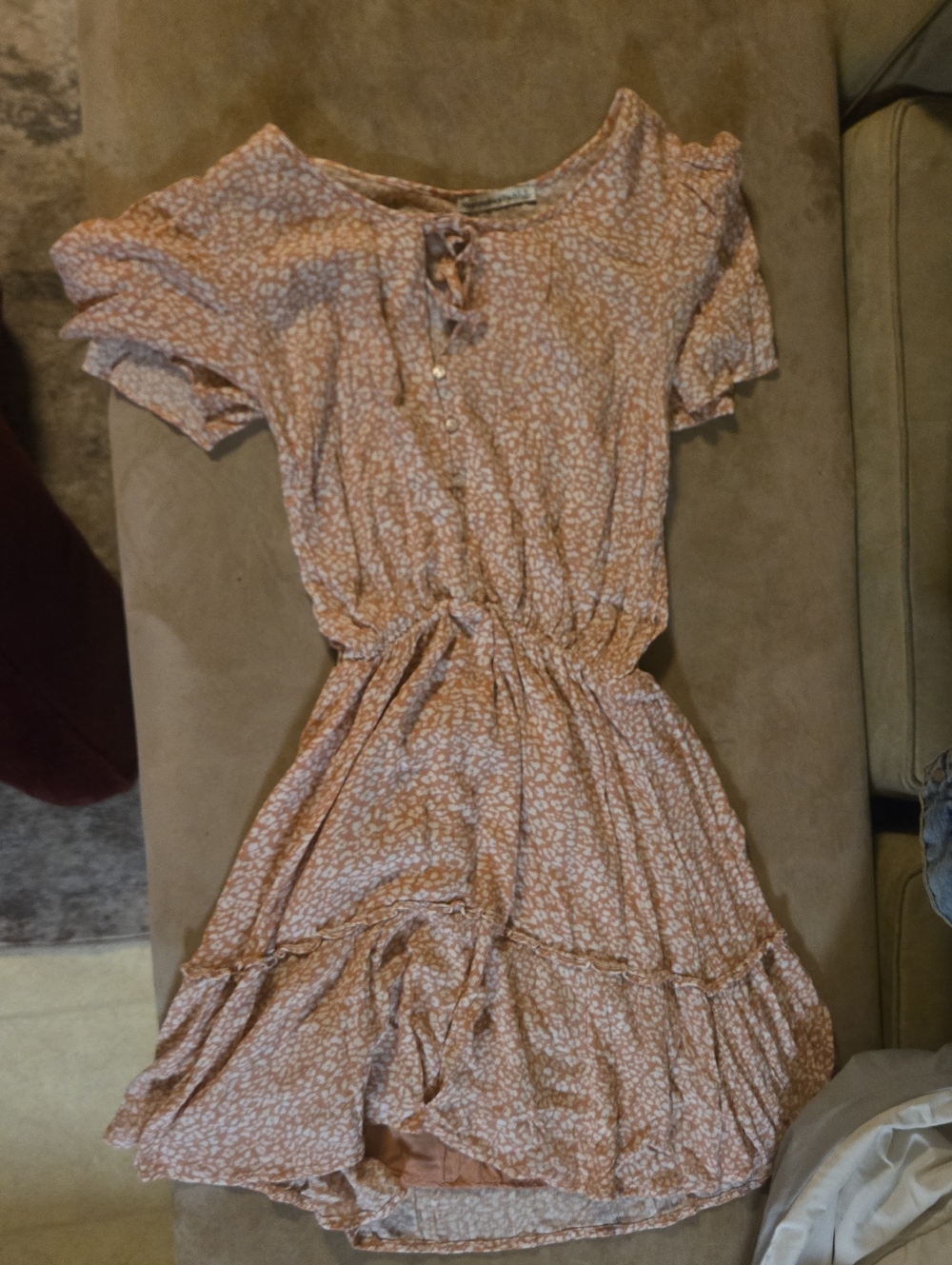 Abercrombie & Fitch Peach and White Floral Dress